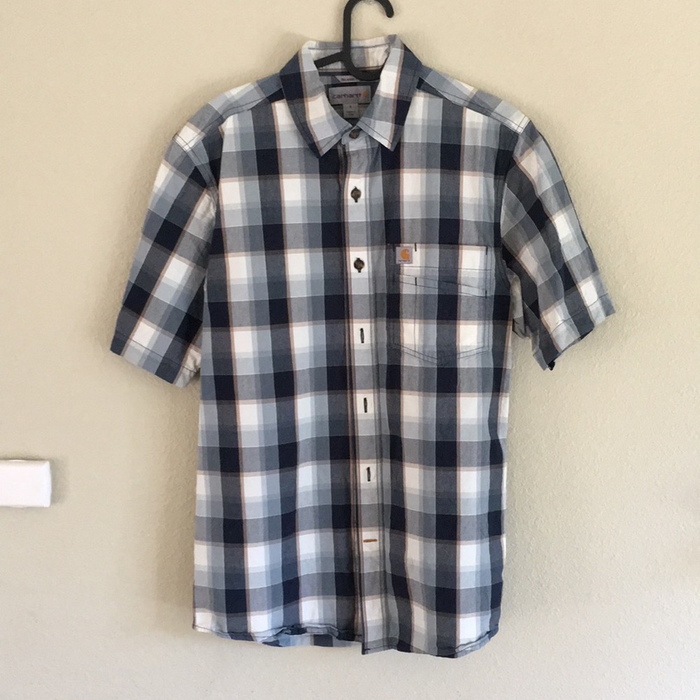 Carhart short-sleeved button-down plaid shirt S